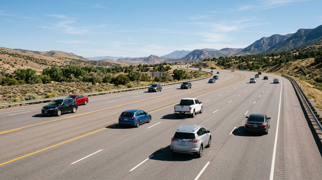 Vehicles maintaining safe following distance to reduce road accident risks